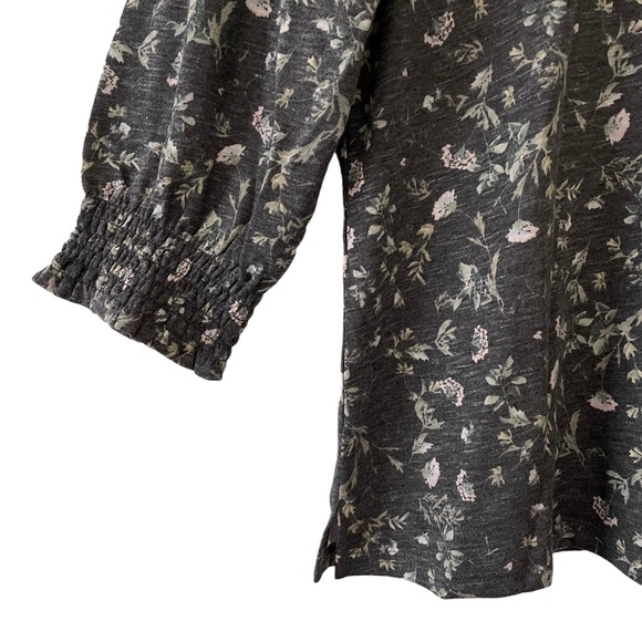 CeCe Crew Neck Floral Puff Sleeve Raglan Top NWT - Picture 4 of 14